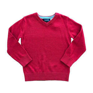 The Children's Place Sweater Boys 4T Red V-Neck Lightweight Classic Preppy